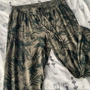 Old Navy Palm Tree Joggers with drawstring tie and rolled ankle cuffs